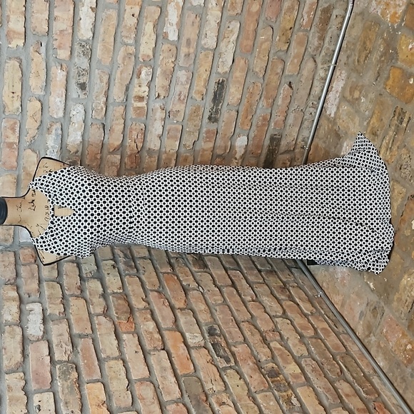 NWT Banana Republic black & white geometric print cut out maxi dress size PS - Picture 1 of 12